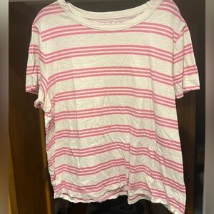 Ann Taylor striped pink tee shirt EUC
